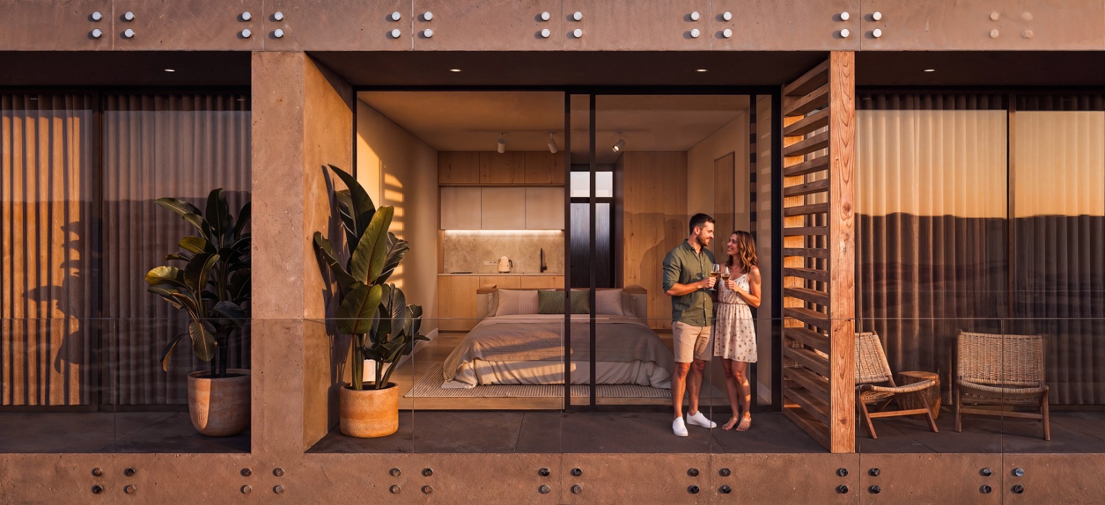 Suite balcony at golden hour
